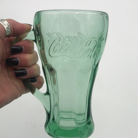 VTG/Retro Set of 6 Libbey Coca Cola Coke Float Malt Green Glasses/Mugs w/Handles - Picture 8 of 8